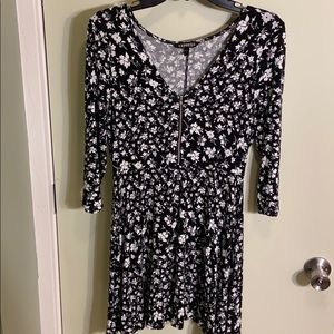 Black dress white flowers